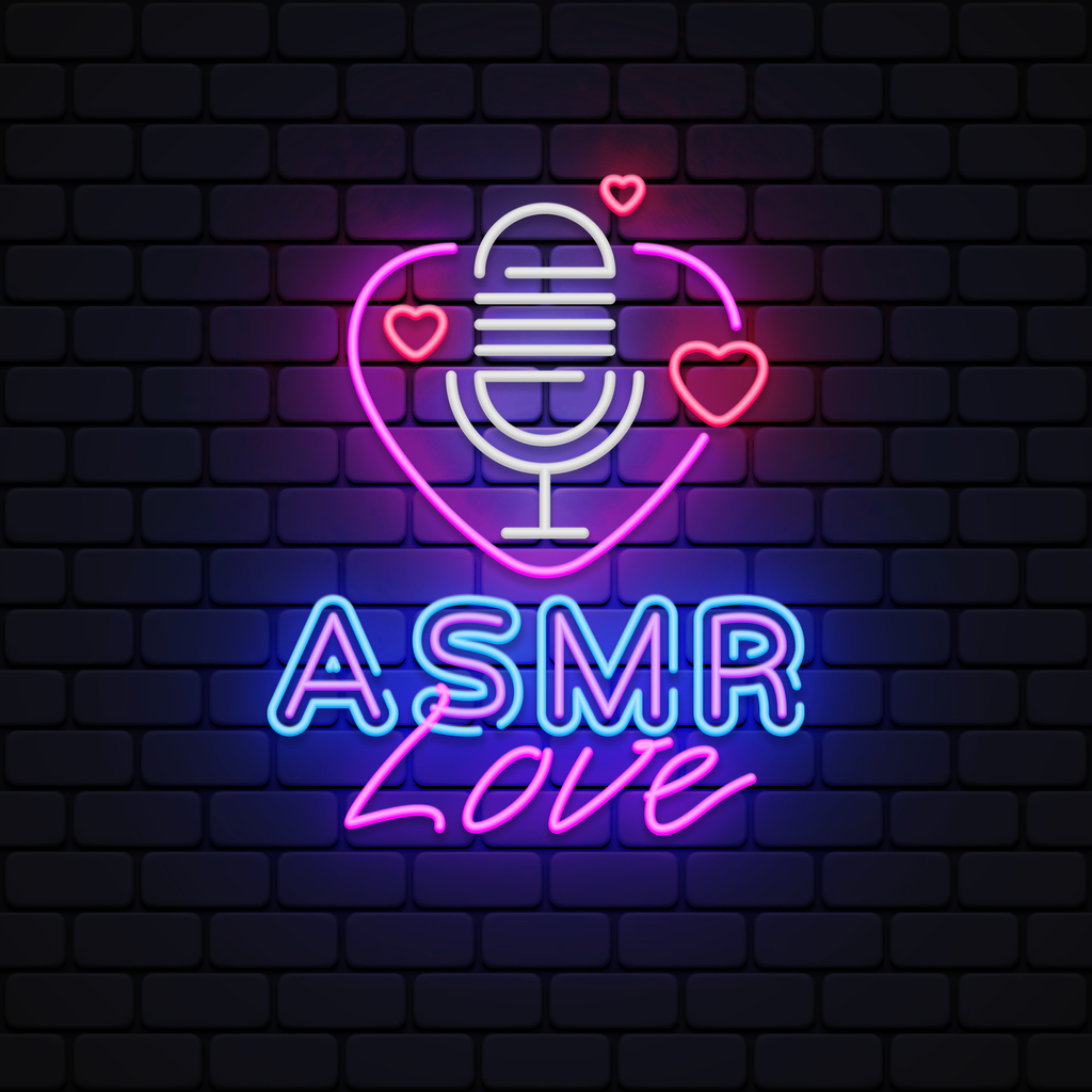 asmr love neon on light background. vintage asmr, great design for any purposes. social media. vector illustration